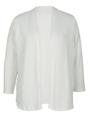 Solid Cable Knit Long Sleeve Open Front Warm Cardigan