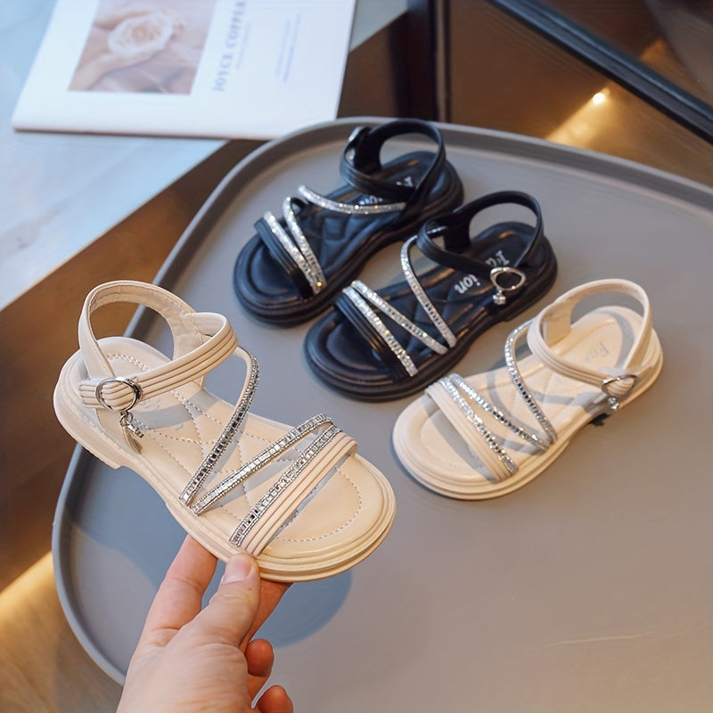 Girls Slip On Sandals Kids Casual Dress Up Shoes