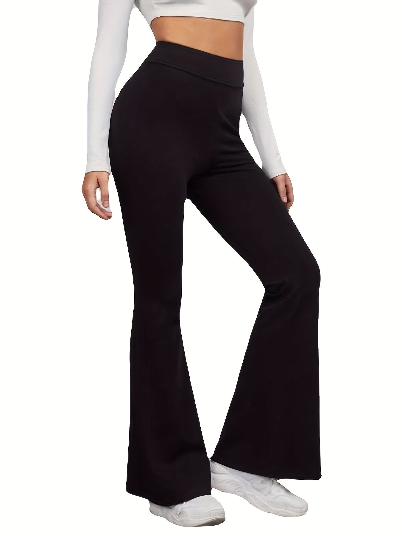Sports Pants Women's Plus Solid High Rise Hip Lifting Yoga Pants