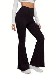 Sports Pants Women's Plus Solid High Rise Hip Lifting Yoga Pants
