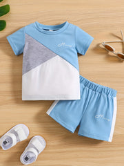 2pcs Baby Boys Short Sleeve Tees & Shorts Set Summer Clothes