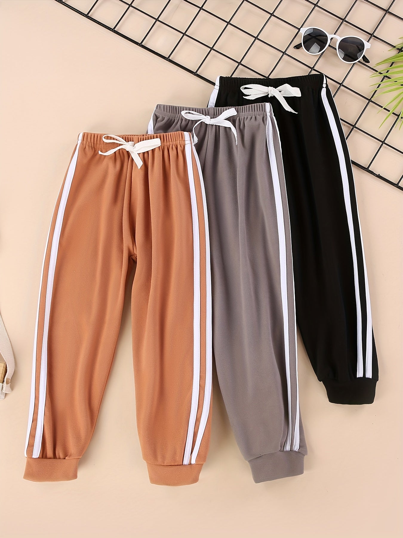 Boys Striped Active Sweatpants 3pcs 1pcs