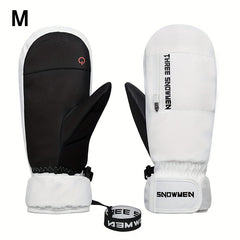 Men's Waterproof Winter Skiing Gloves Touch Screen Thick Warm Zipper Gloves