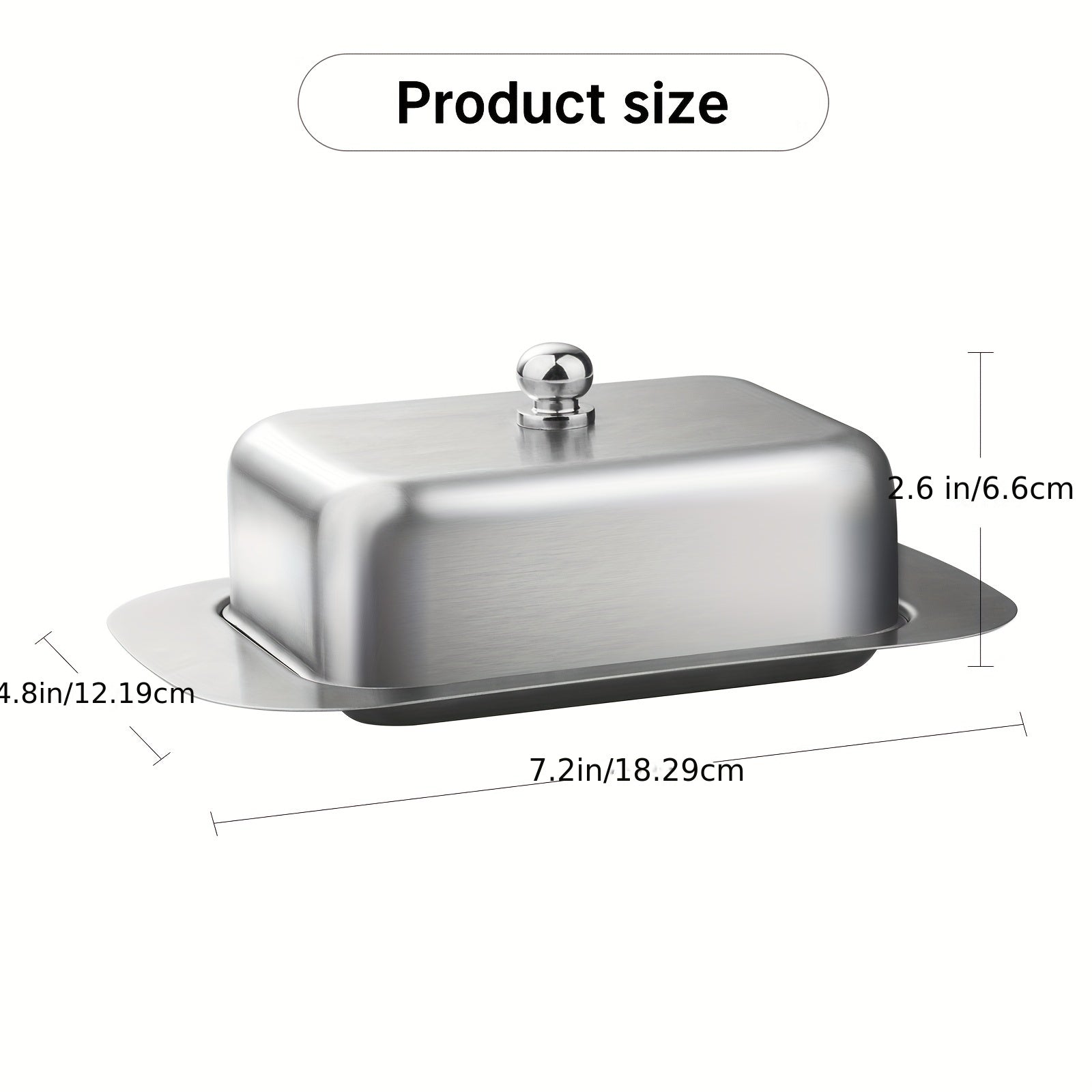 Stainless Steel Butter Box with Cover, Creative Butter Dish, Cheese Storage Box