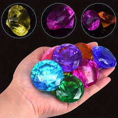 8pcs Large Acrylic Diamond Gems in Multiple Colors for Holidays and Events