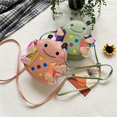Girls Glitter Cartoon Bee Shoulder Bag Coin Purse Crossbody Bag