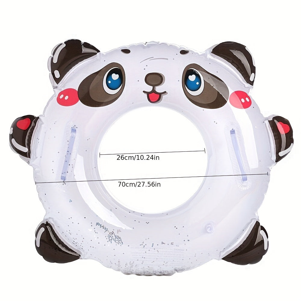 Panda Swimming Ring Float for Kids with Sequin Handle