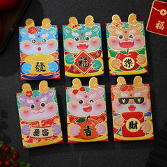 6pcs Year Of The Dragon Red Packet Lucky Money Envelopes