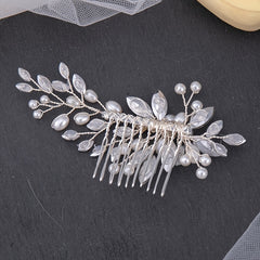 Faux Pearl Crystal Hair Comb Wedding Accessories