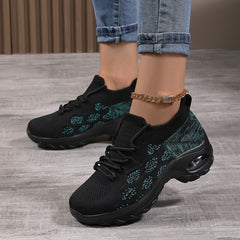 Women's Knit Socks Sneakers Lace Up Arch Support Running Shoes