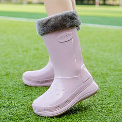 Women's Medium Tube Waterproof Rain Boots
