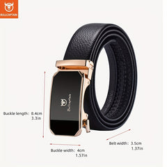 Bull Captain Men's Leather Belt Automatic Buckle Business Casual Gift