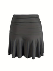 Ruched High Waist Mini Skirt