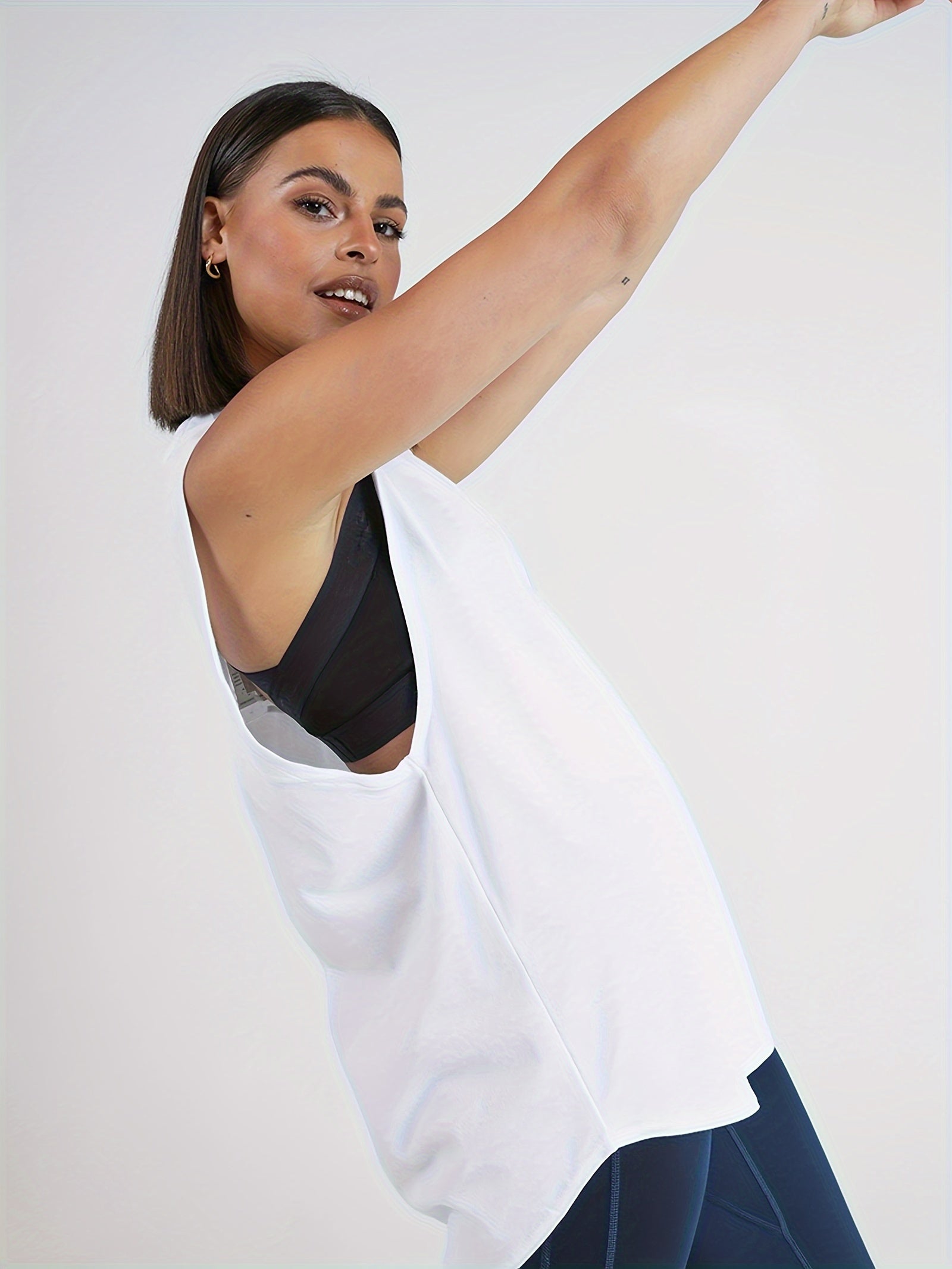 Solid Sleeveless Top Sports Running Tank Top