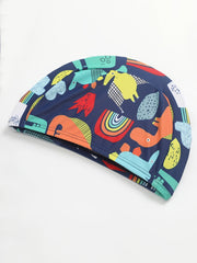 Kids Dinosaur Swimsuit Set - T Shirt, Trunks, Cap