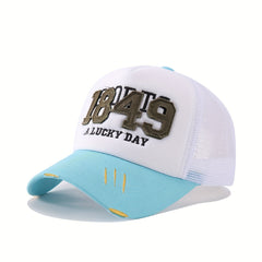 Breathable Baseball Cap Lucky Embroidered 1849 Patched Sun Hat