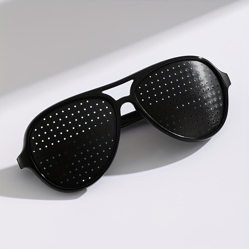 Needle Hole Lens Glasses Double Bridges Punk Party Decors