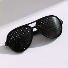Needle Hole Lens Glasses Double Bridges Punk Party Decors