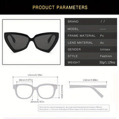 Y2K Triangle Cat Eye Sunglasses UV400 Sun Shades