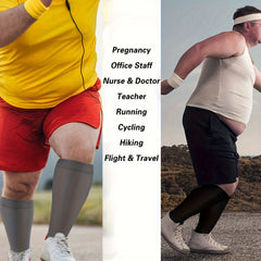 3 Pairs Plus Size Compression Socks 15-20 mmHg for Wide Calf Women & Men