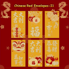 6pcs Red Envelopes 3D Embossing Lucky Money Pockets Spring Wedding Supplies