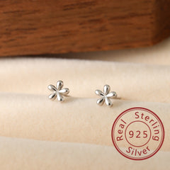 925 Silver Flower Stud Earrings for Teen Girls