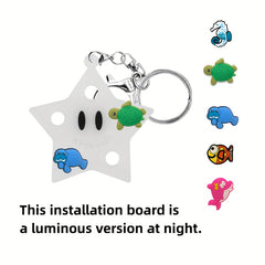 Cartoon Star Silicone Keychain for Children's Party Decoration