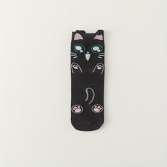5 Pairs Cat Print Socks Lightweight Women's Stockings & Hosiery