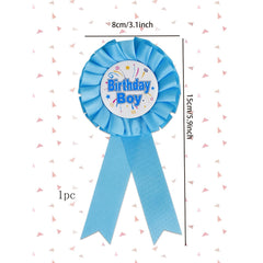 Flower Shaped Letter Graphic Birthday Party Badge
