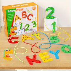 Hand Eye Coordination Digital String Game Toy with Beads & Stacking Stones