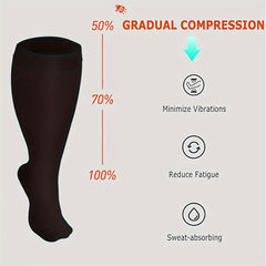 3 Pairs Plus Size Compression Socks 15-20 mmHg Circulation Support