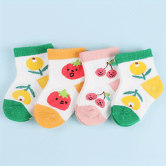 Fruit Jacquard Baby Socks Orange Tomato Cherry Pattern Sweet Socks
