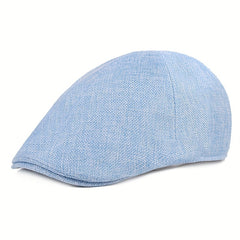 Breathable Linen Flat Cap Irish Newsboy Hat Cabbie Cap