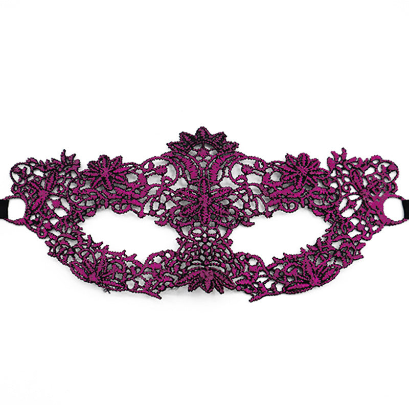 Adults Lace Masquerade Mask Hot Stamping Flower Petals Costume Party