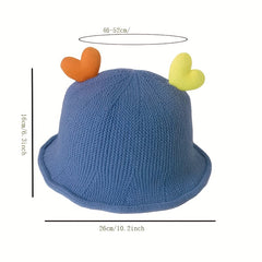 Kids Windproof Knit Beanie Hat With Love Shape Ears 0-3 Years