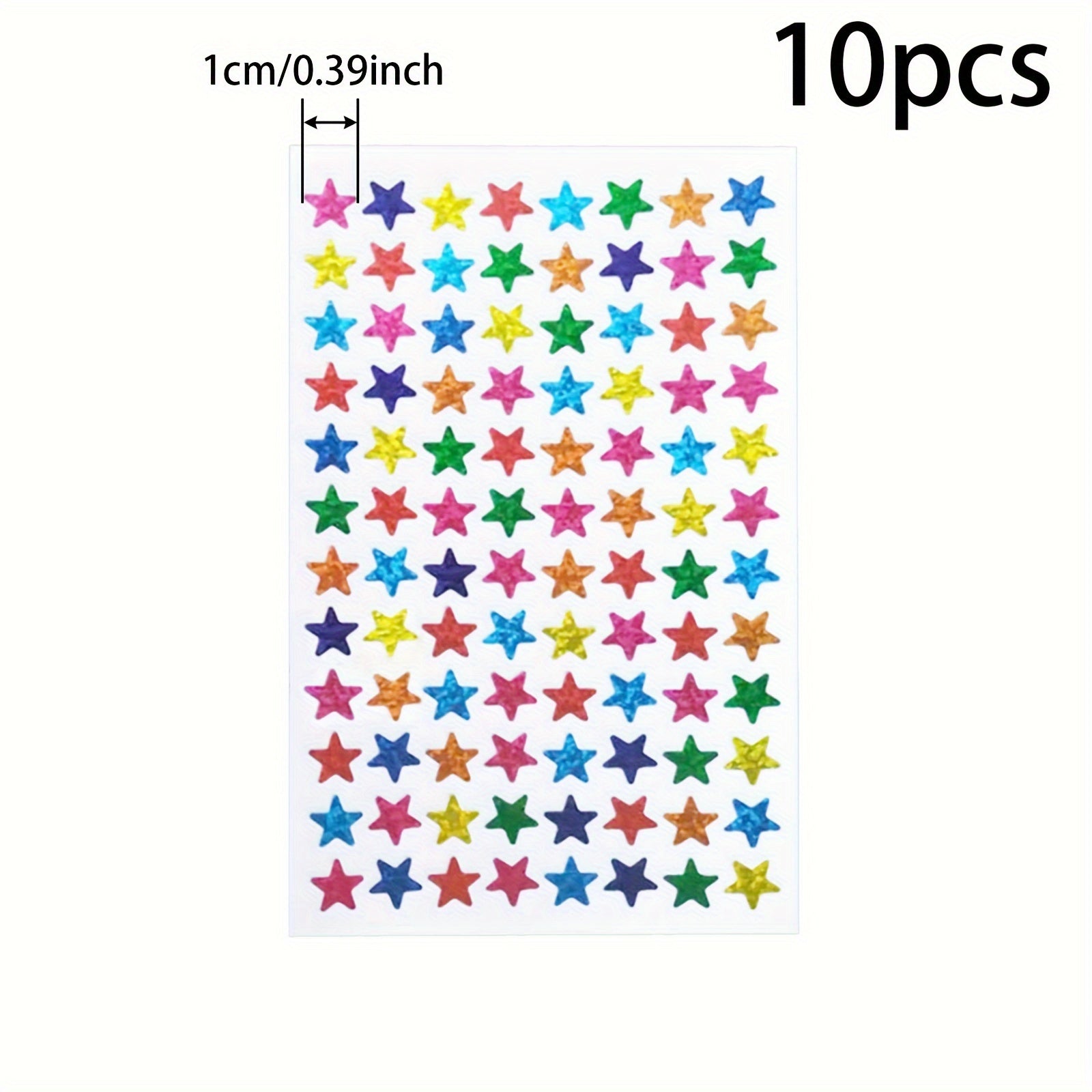 10pcs Laser Sparkle Star Stickers Self Adhesive Star Stickers In 6 Colors