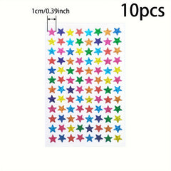10pcs Laser Sparkle Star Stickers Self Adhesive Star Stickers In 6 Colors