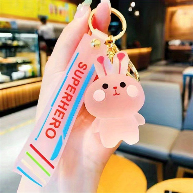 Animal Series Key Chains For Girls - Rabbit Bear Chick Frog Keyrings
