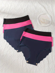 6 Pack Plus Size Panties Set Women's Plus Seamless Cooling Fabric Briefs