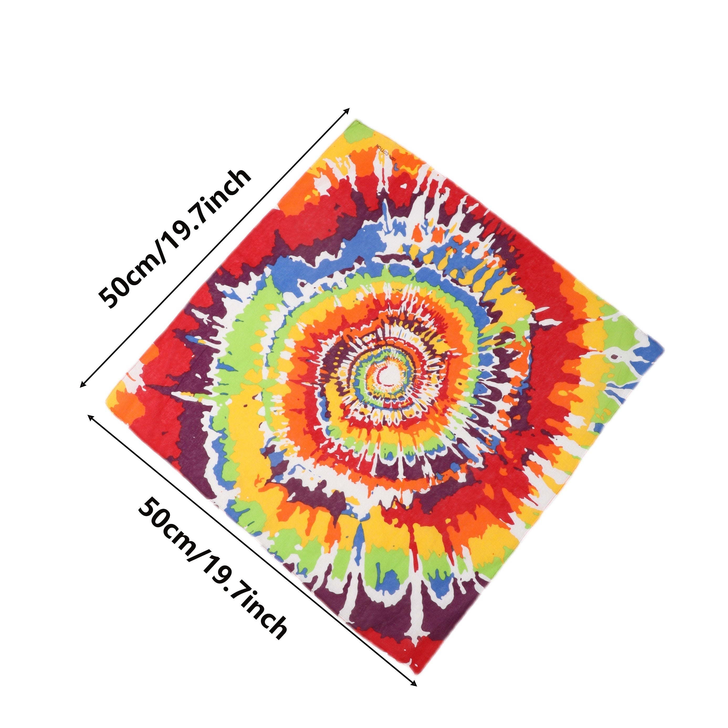 Rainbow Tie Dye Bandana Hip Hop Print Square Scarf Head Wrap Unisex LGBT Pride