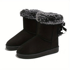 Warm Snow Boots With Bowknot Decoration Soft And Comfortable