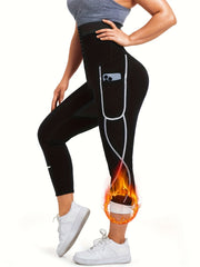 Women's Sauna Sweat Pants High Waist Leggings With Pocket