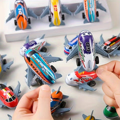 8 Mini Cartoon Metal Pull Back Airplane Toys for Kids' Party Carnival Presents