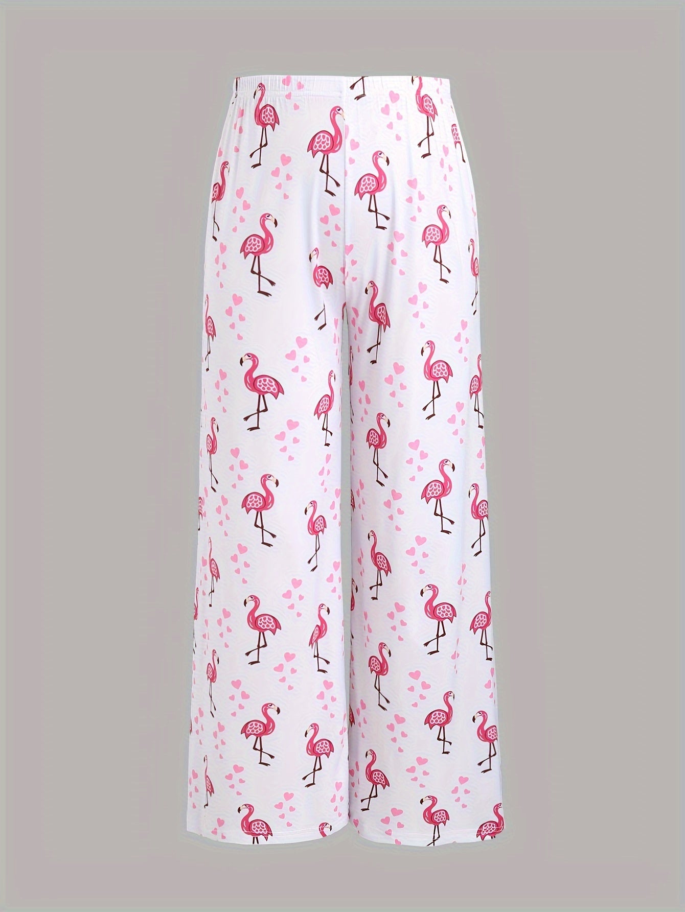 Heart & Flamingo Print Pajama Set