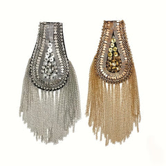 Golden Beaded Shoulder Pads for Men's Suit