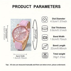 Stylish Watch Set 3pcs Roman Numeral Three Hand Watch Set