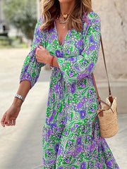 Paisley Print Maxi Smock Dress