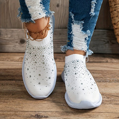 Women's Rhinestone Sock Sneakers Slip On Sports Shoes
