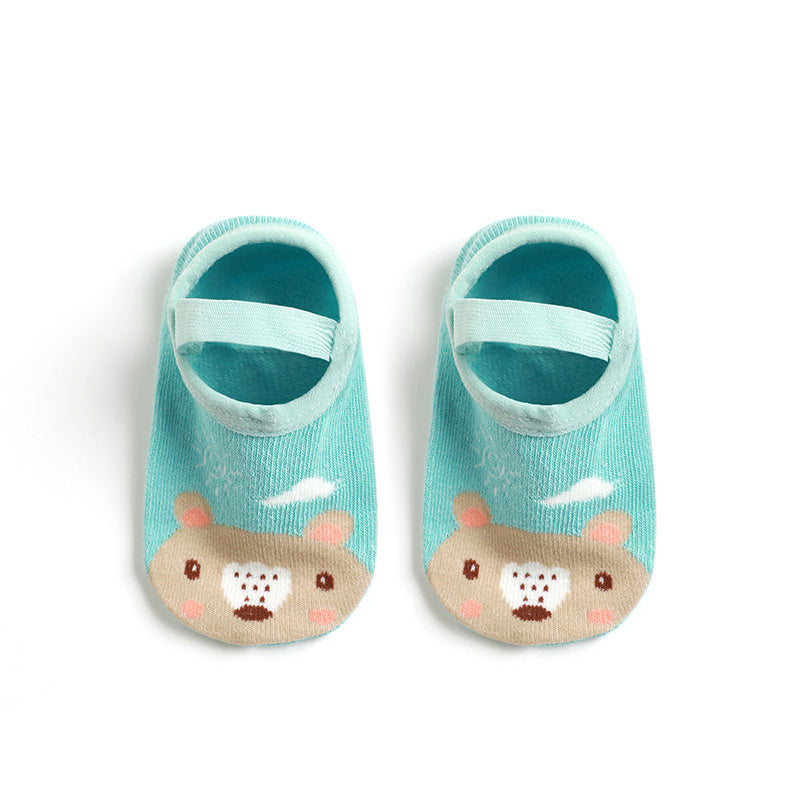 Baby Casual Cartoon Floor Socks With Non slip Straps