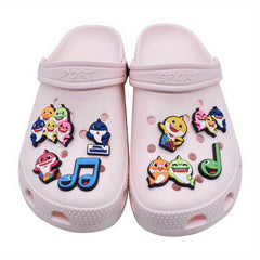 20pcs Funny Shark Shoe Charms For Bubble Slides Sandals PVC Shoe Decorations